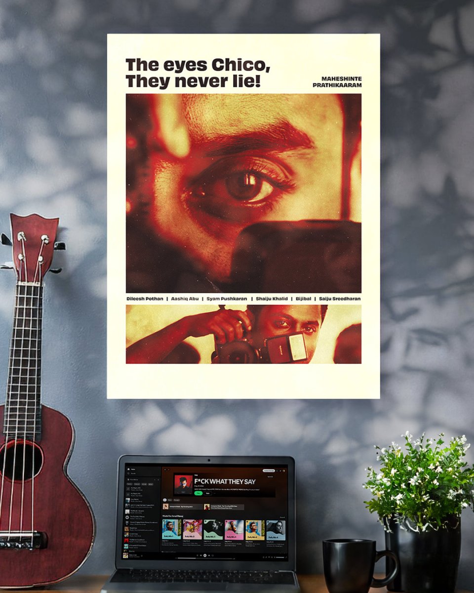 The Eyes Chico, They never lie! - Maheshinte Prathikaram Movie Poster - The South Wind